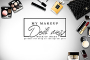 Luxury brand makeup desk mockup containing chanel, stock photography, and, a Beauty & Fashion Photo by Whimsical Logoshop (Thumbnail 1 of 2)