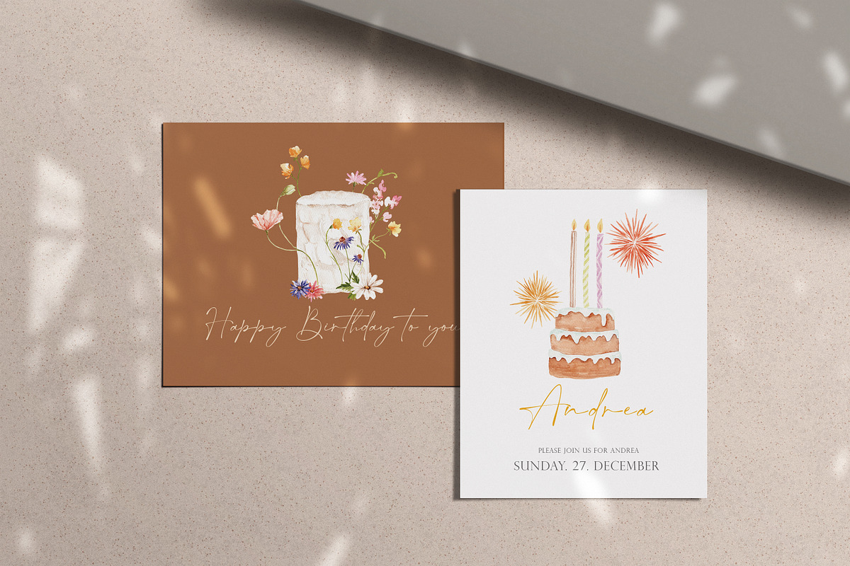 Watercolor Clipart-SPECIAL CELEBRATE, a Decorative Illustration by Beigetime (Photo 7 of 10)