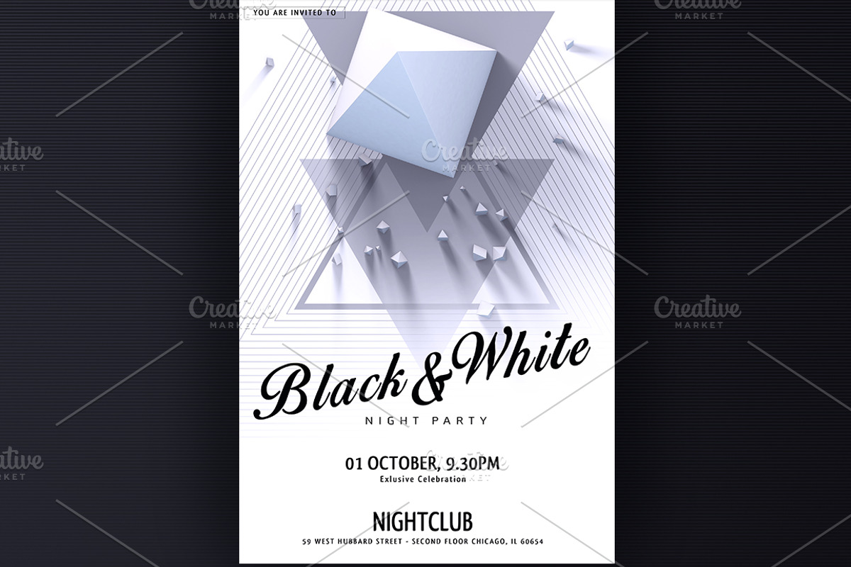 Black&White Party Flyer, a Flyer Template by graystudio (Photo 2 of 5)