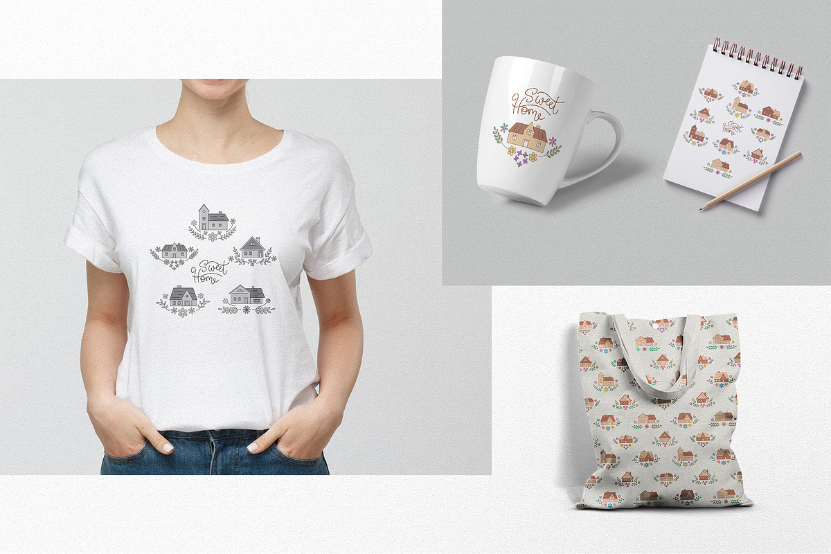 Sweet Home Clipart and Pattern, an Object Graphic by Natali_Zhy (Photo 2 of 4)