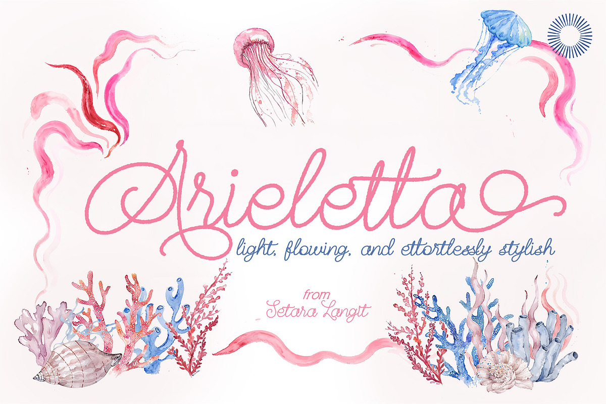 Arieletta - Monoline Script, a Script Font by Setara Langit CreativeStd (Photo 1 of 8)