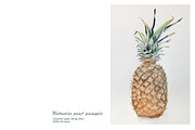 Pineapple watercolor, a Food Illustration by Ernesto Solla (Thumbnail 1 of 2)