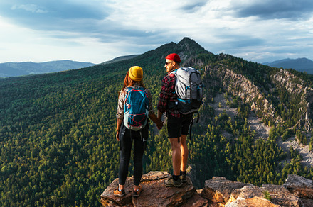 Two travelers, a Person Photo by SOTNIKOV_MISHA