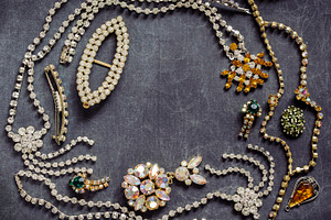 Glossy Jewelry on a dark background