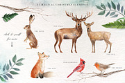 Woodland Christmas Clipart, an Animal Illustration by Twigs and Twine (Thumbnail 2 of 11)