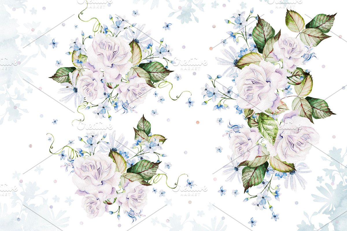 Watercolor Wedding Tender Flowers, an Object Graphic by Knopazyzy (Photo 12 of 17)