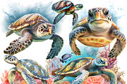 Watercolor Sea Turtle Clipart, an Object Graphic by ArtisticTimberStudio (Thumbnail 2 of 2)