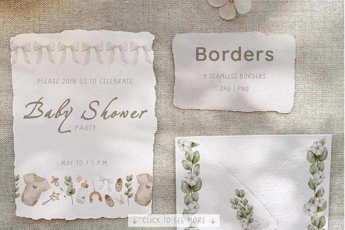Eco Baby Shower Watercolor clipart, an Illustration by Alisles (Photo 9 of 15)