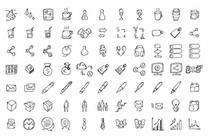 540 Business Hand Drawn Doodle Icons