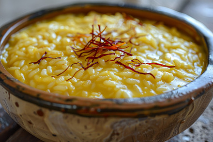 A rustic bowl filled with yellow cre, a Photo by Iftikhar Alam