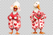 Watercolor Valentine Goose Clipart, an Animal Illustration by SugarCloudStudioArt (Thumbnail 7 of 7)