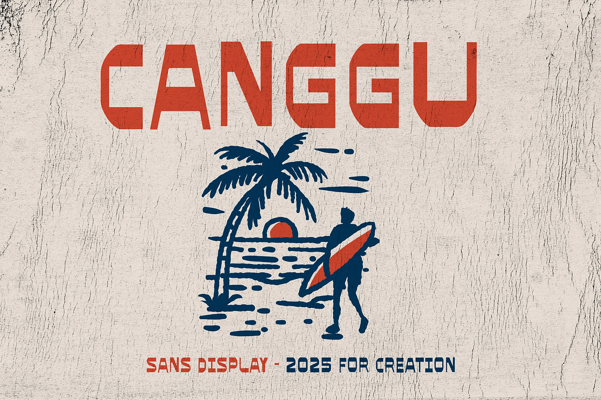 Canggu – Retro Surf Display Font, a Sans Serif Font by Brand Earth (Photo 1 of 6)