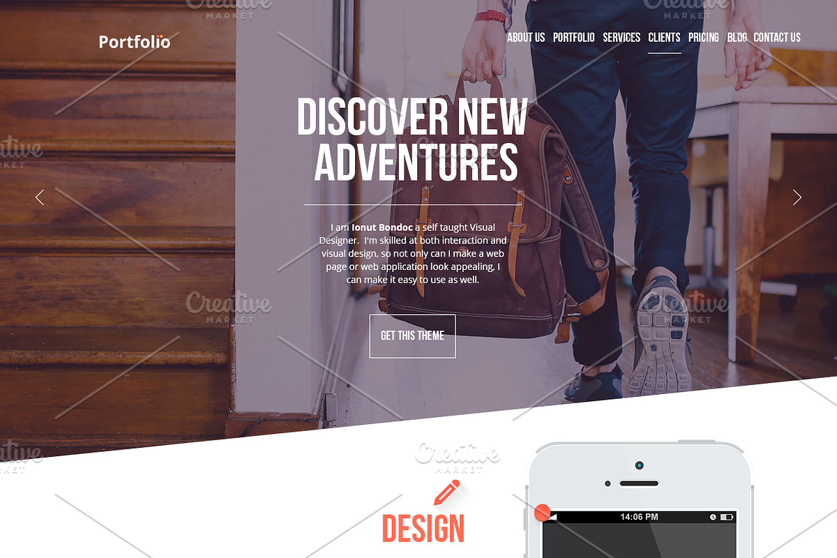 Portfo.lio One Page Template, a Landing Page Template by IB (Photo 3 of 4)