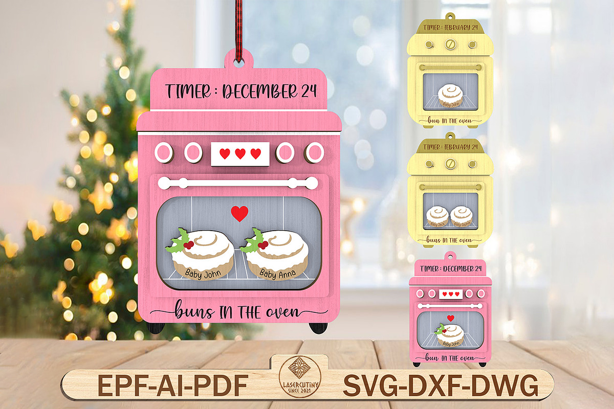 Baby Announcement Ornament Svg, a Pattern Graphic by Lasercutiny (Photo 1 of 2)
