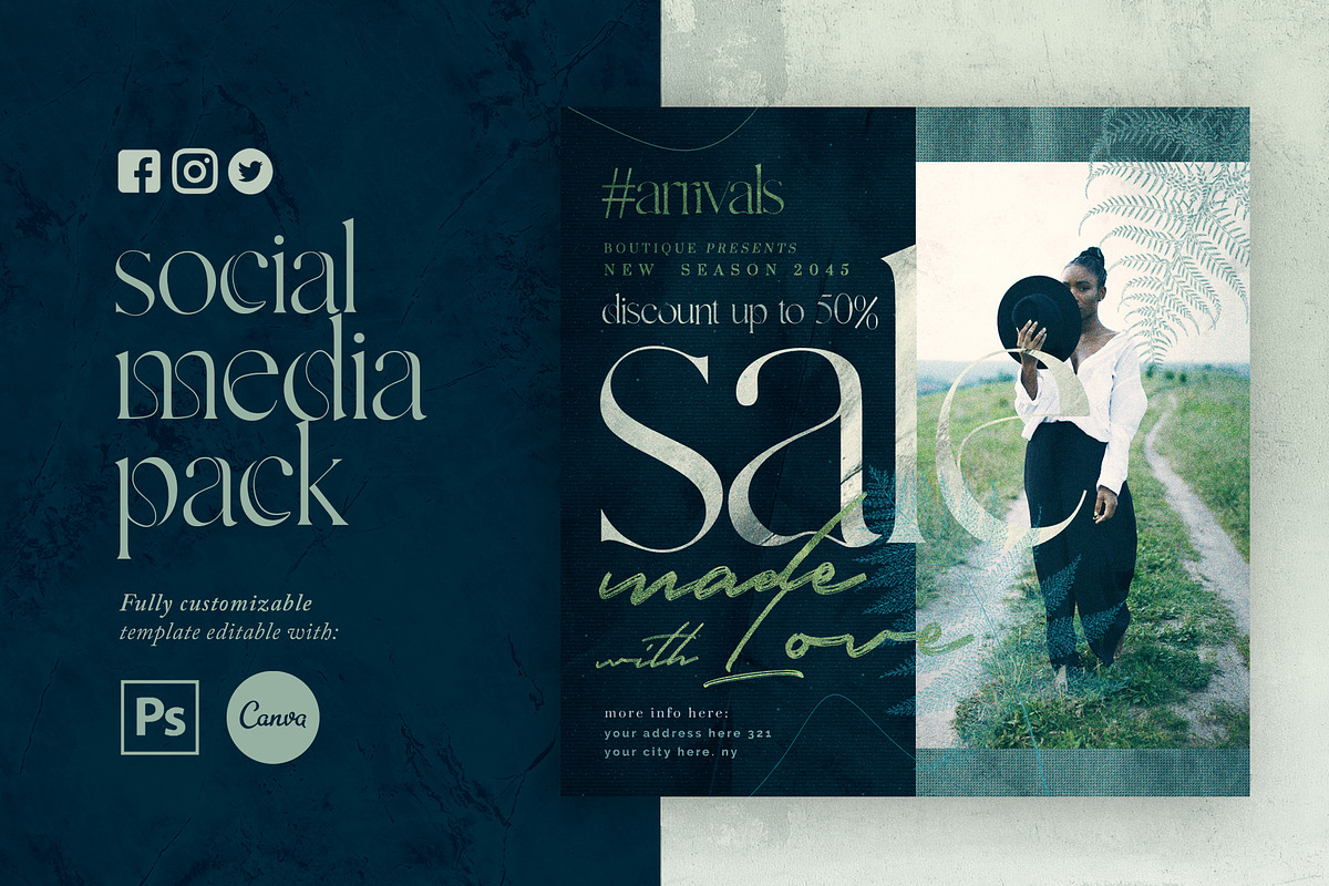 Sale - Social Media Pack + Printable, a Social Media Template by Touringxx Creative Studio (Photo 1 of 6)