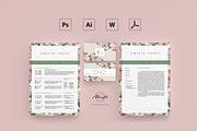 Roses Floral Resume / Card Template, a Resume Template by MH Design Template (Thumbnail 4 of 4)