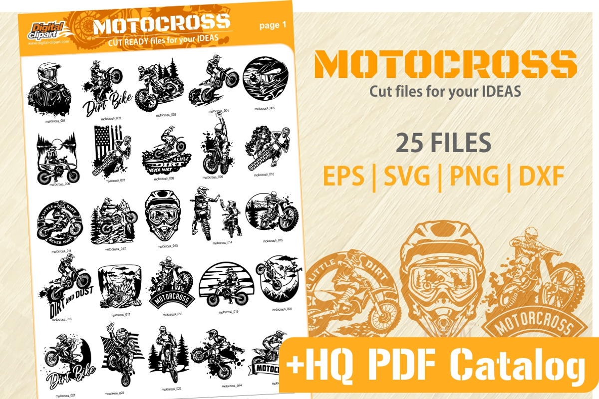 Motocross SVG - 25 Cut Bundle SVG, a Sport Illustration by Digital-Clipart (Photo 4 of 5)