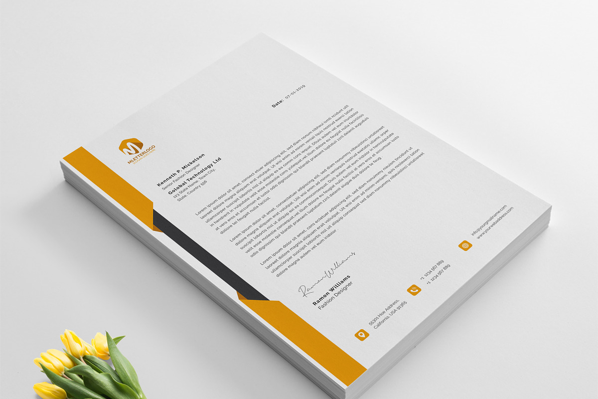 Business Letterhead Word, a Stationery Template by ResumeDevisers (Photo 2 of 8)