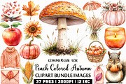 Peach Colored Autumn Clipart, an Illustration by Craft Nest (Thumbnail 1 of 6)