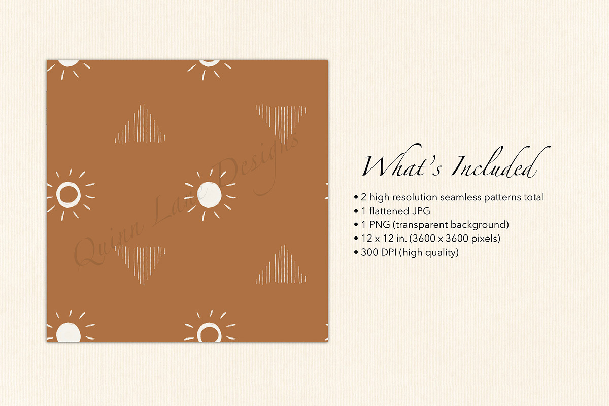 Boho Sun Surface Pattern, a Pattern Graphic by Quinn Lane Designs (Photo 3 of 6)