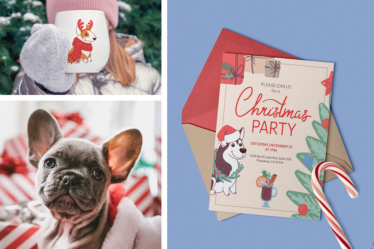 Christmas dogs. Designs generator, an Animal Illustration by Anna Summer (Photo 13 of 14)