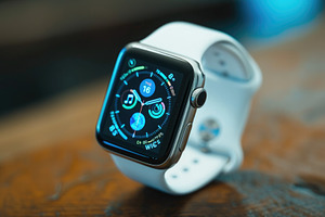 An Apple Watch placed on top of a si, a Photo by Iftikhar Alam