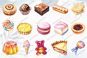 Watercolor Sweet Flavors Clipart, an Illustration by designcity5 (Thumbnail 2 of 5)