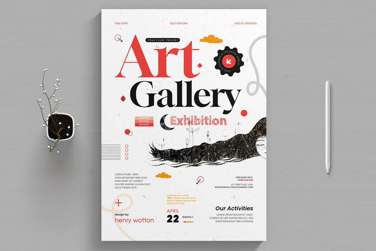 Art Gallery Event Flyer Poster, a Flyer Template by MightyDesign (Photo 1 of 7)