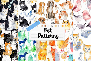 Pet Patterns 20 pcs. Cat, Dog, Bird