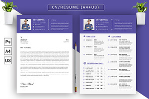 Clean CV Resume PSD Template