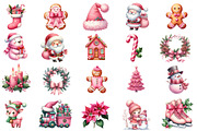 Pink Sweet Cute Christmas Clipart, an Illustration by Designworld (Thumbnail 2 of 6)