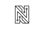 N Initial Letter Tech Dots Logo, a Branding & Logo Template by Buqancreative (Thumbnail 3 of 4)
