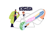People learn foreign language set, a Person Illustration by PaperTrident (Thumbnail 13 of 13)