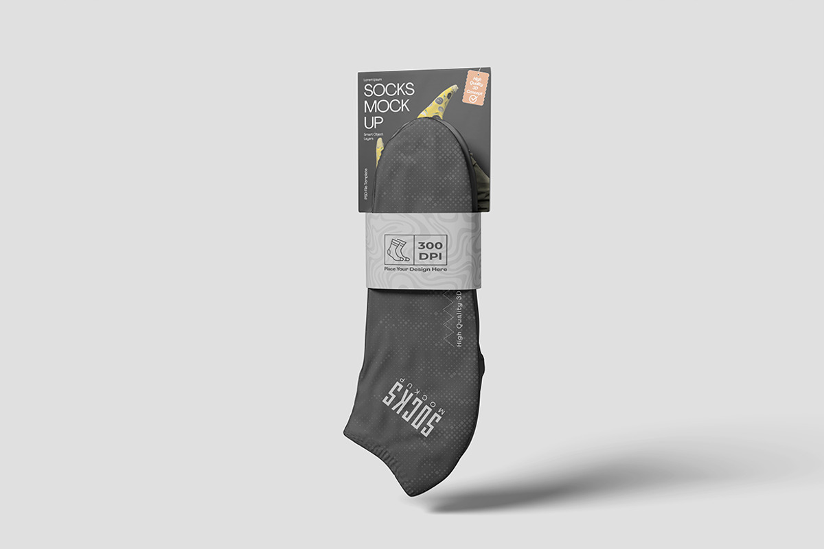 Socks Mockup For Branding, an Advertising Mockup by bimockup (Photo 4 of 6)