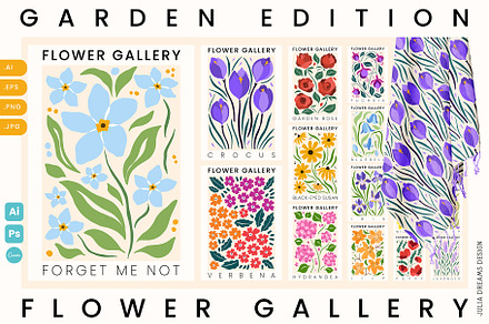 Flower Gallery Garden Edition, a Texture Illustration by Julia Dreams