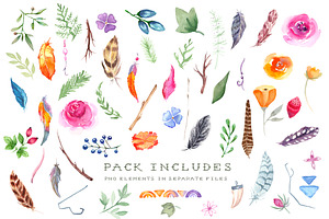 Watercolor Cliparts Native Kit