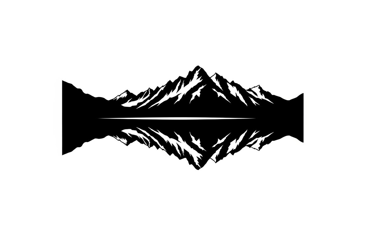 Minimal Mountain Lake Silhouette, a Graphic by hafijul (Photo 12 of 15)
