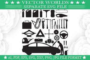 Car Repair Tool SVG, Car Repair Svg, an Object Graphic by VectorWorlds