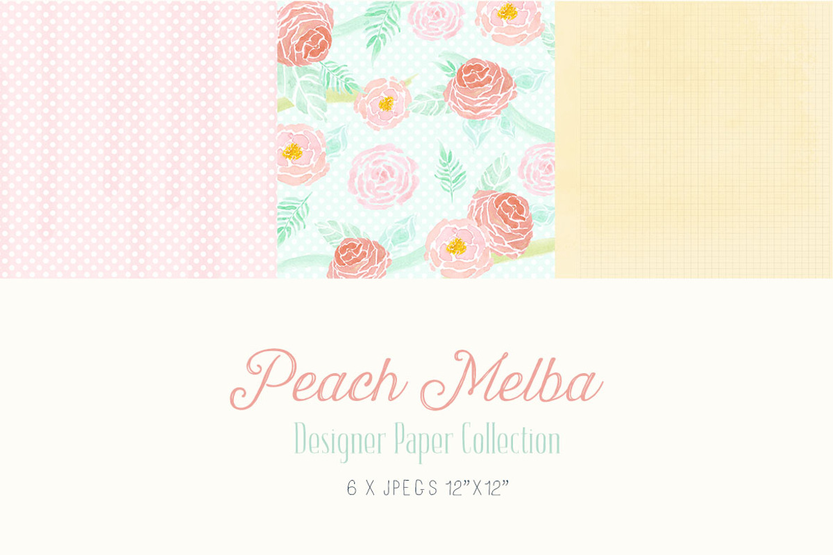 Digital Designer Paper - Peach Melba