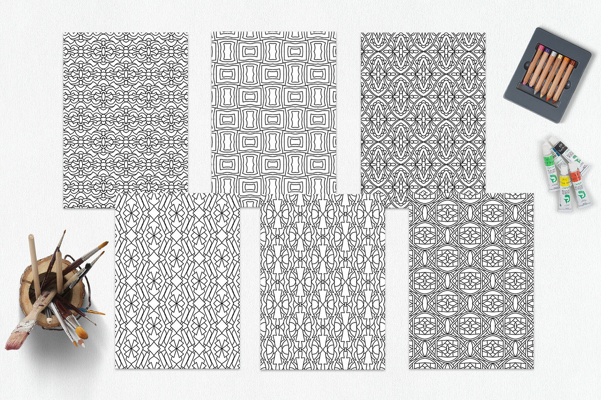 Patterns for coloring PDF,JPG vol-02, a Brochure Template by dnapslvsk (Photo 6 of 6)