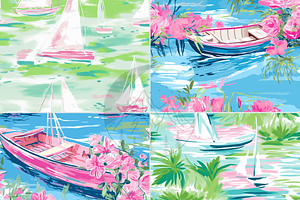 Preppy Boat Digital Paper