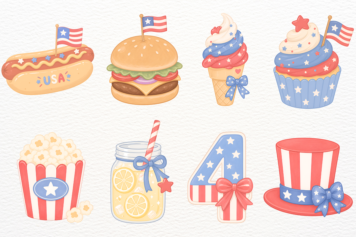 4th of July Clipart Patriotic Animal, an Animal Illustration by SugarCloudStudioArt (Photo 5 of 7)