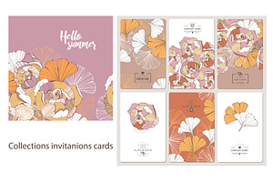 Invitation cards. Peonys