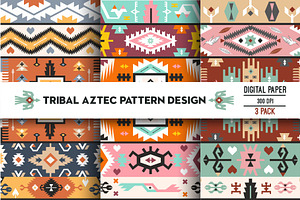 Ethnic pattern in aztec style