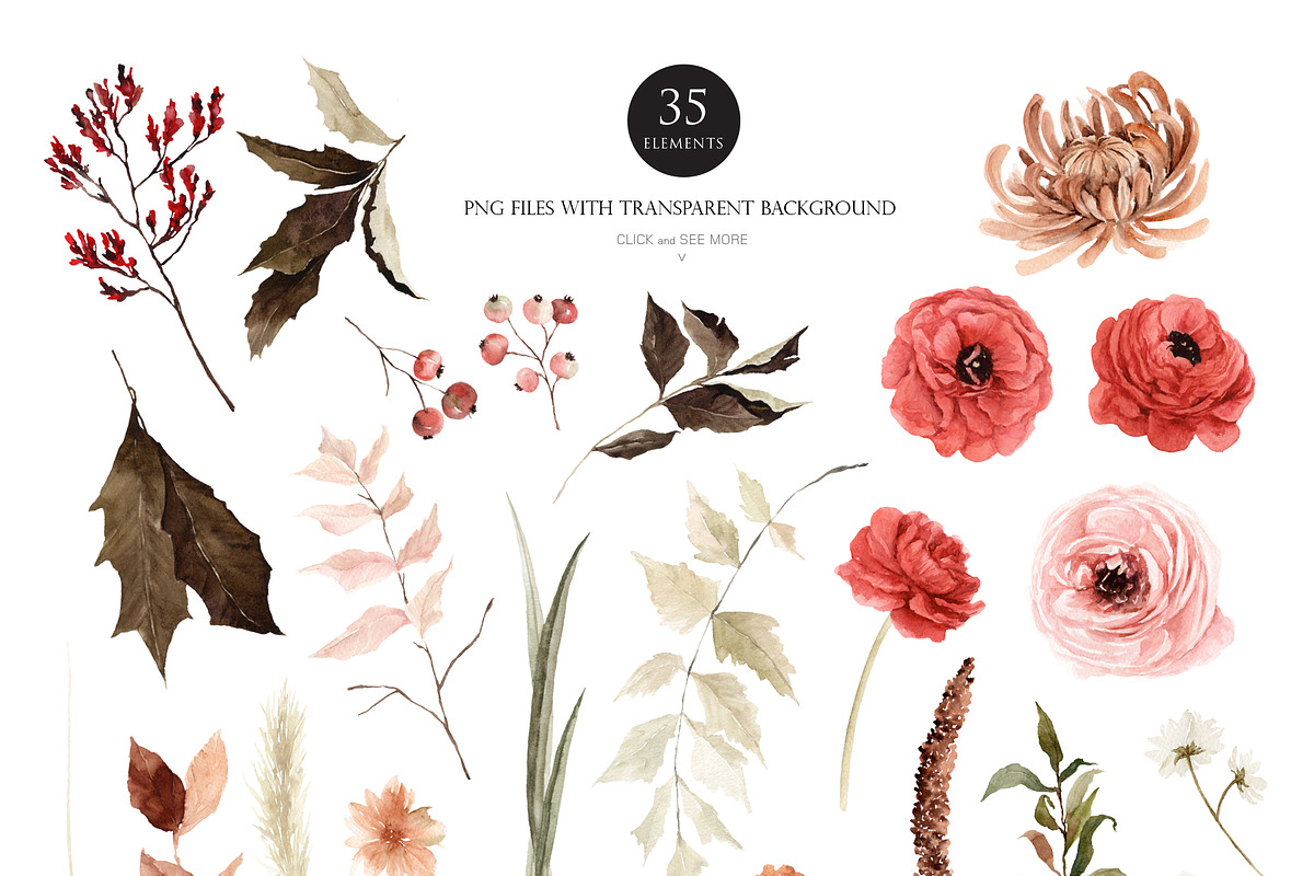 Watercolor flower - Vintage Autumn, an Illustration by Beigetime (Photo 13 of 14)