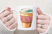 Watercolor Coffee Clipart PNG Bundle, an Illustration by Sublimation Artist (Thumbnail 5 of 6)