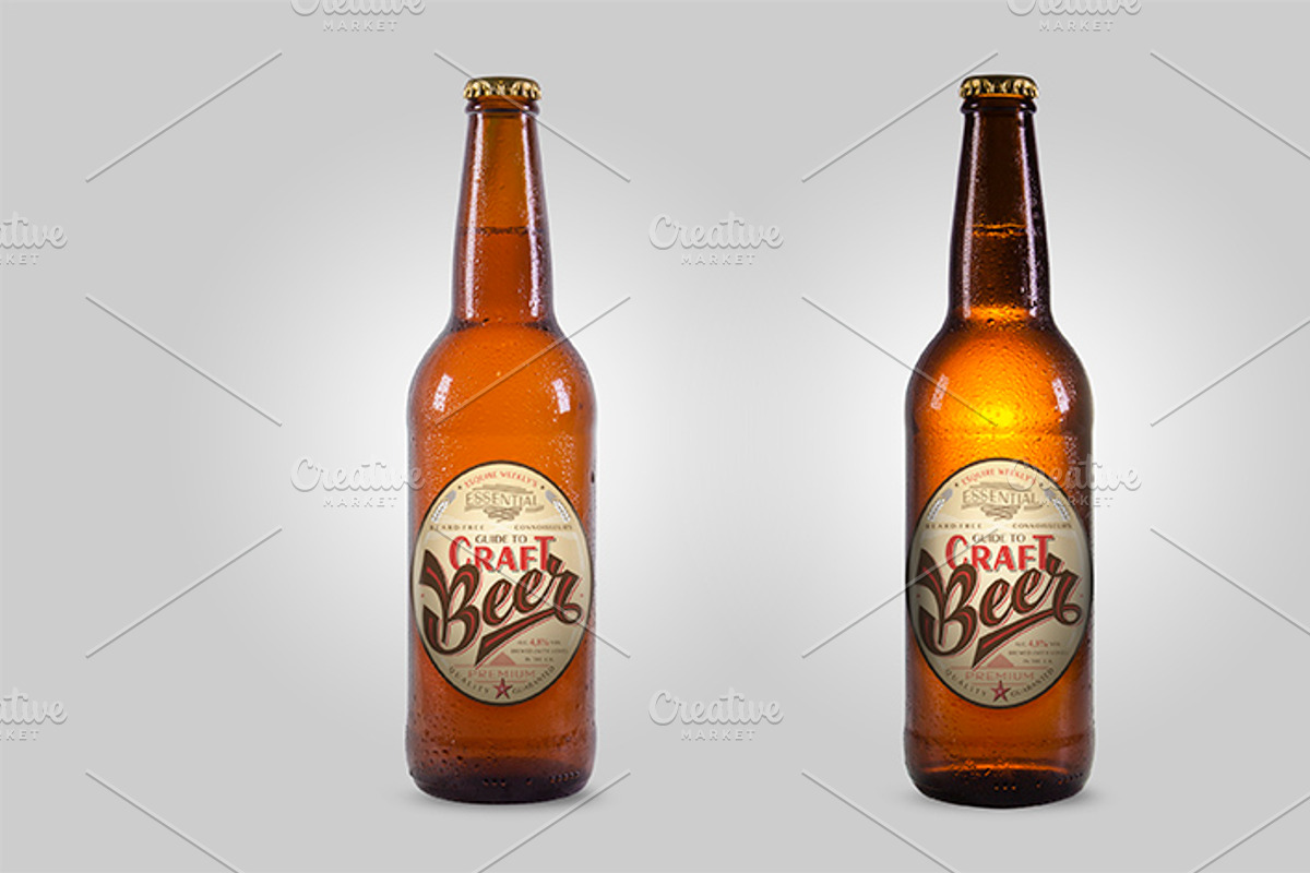 Isolated beer bottle mock-up, a Product Mockup by 1baranov (Photo 2 of 3)