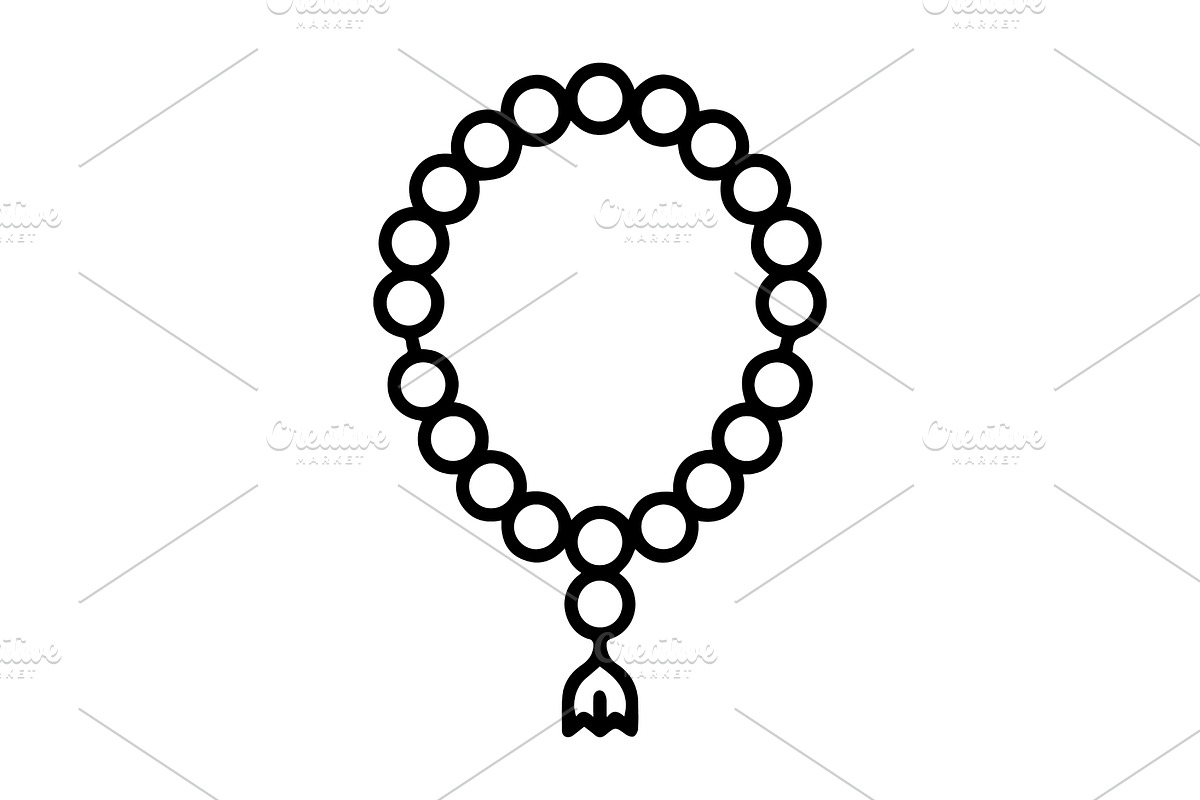 Islamic prayer beads tasbih icon, an Outline Icon by Nurlan's shop (Photo 2 of 3)