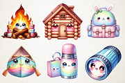 Kawaii Camping Clipart, an Illustration by RobertsArt (Thumbnail 6 of 7)