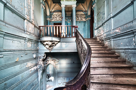 Ancient wooden stairs featuring ancient, antique, and architecture